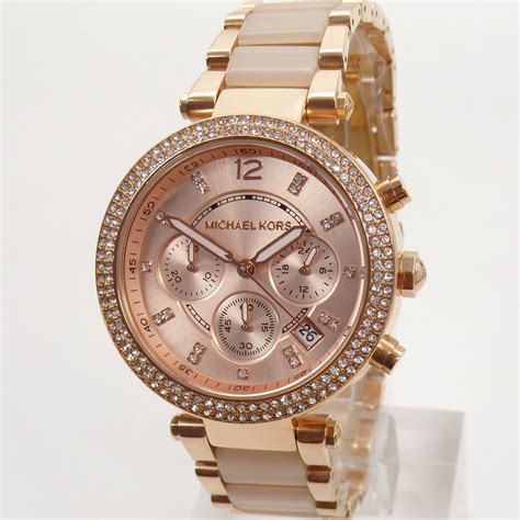 used michael kors rose gold watch|rose gold mk watch women's.